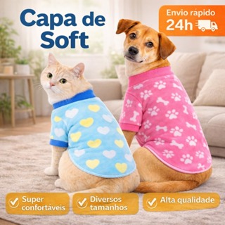 Roupa de Cachorro Capa de Soft Quentinha Roupa Pet Soft Macio e Confortável para Cães e Gatos em Oferta na Shopee
