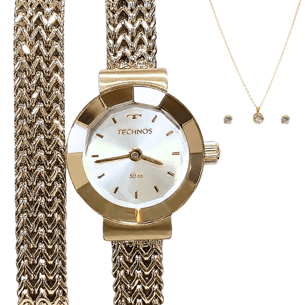 Relógio Technos Feminino Elegance Duas Voltas Mini Dourado 5Y20IP/4X