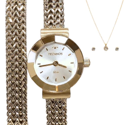 Relógio Technos Feminino Elegance Duas Voltas Mini Dourado 5Y20IP/4X