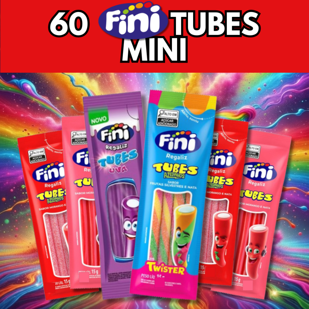 Fini Mix Mini C/60 Balas Tubes Regaliz
