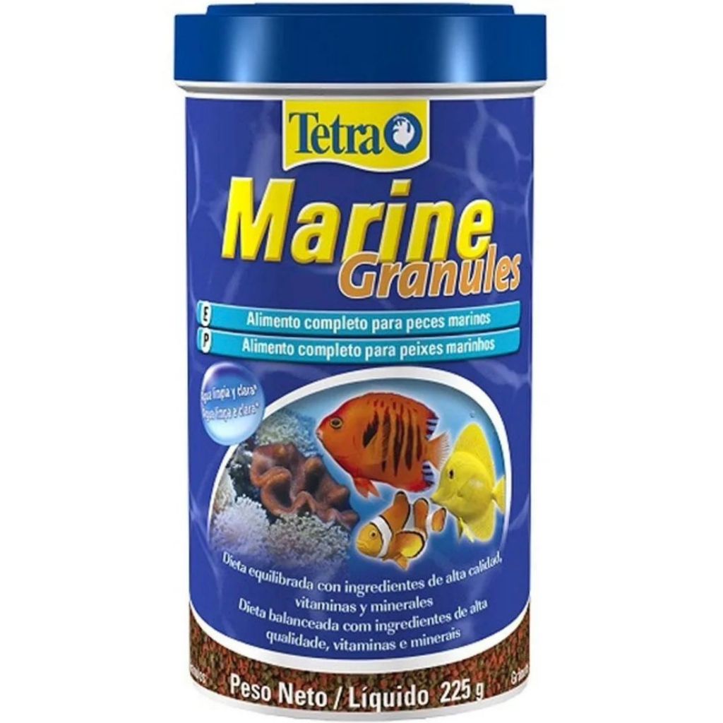 Ração Tetra Marine Granules 225g - P/ Peixes De Água Salgada