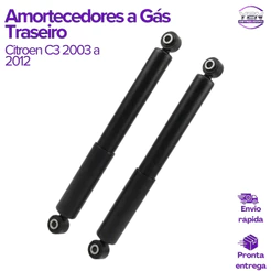 Par Amortecedor Traseiro Gás Citroen C3 2003 a 2012 YEN