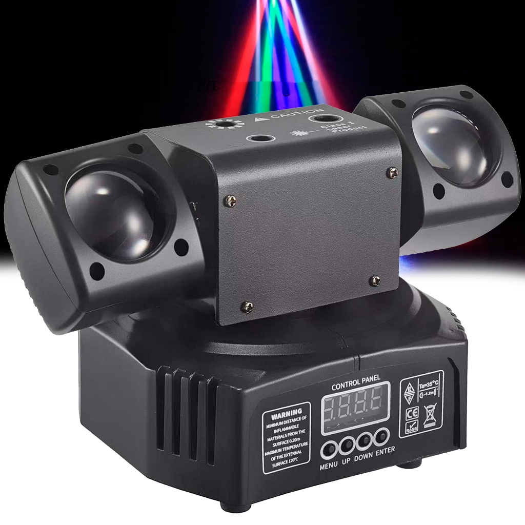 Canhão Moving Strobo 2 Cabeças Led Rgb Laser Dmx Bivolt Show 127/220v
