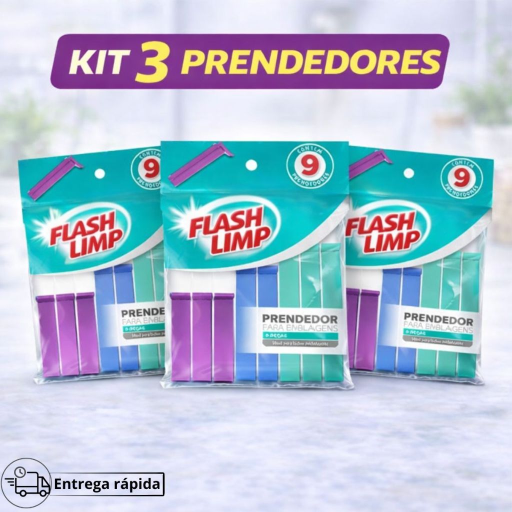 Kit 27 Prendedor Para Alimentos Fecho de Embalagem Para Cozinha Pacote Salgadinho Bolo Flash Limp