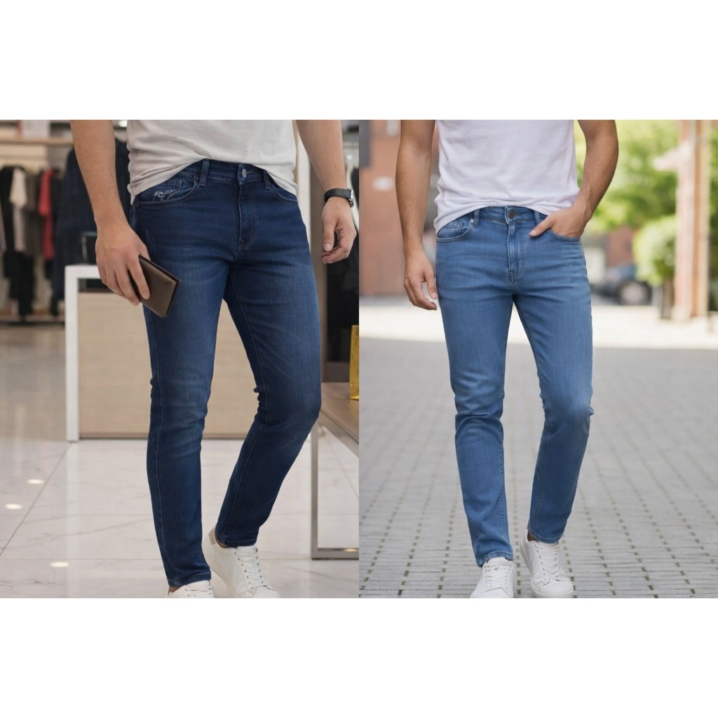 Kit Calça Jeans Masculina Slim Premium Stretch Ajuste Perfeito Moda Masculina