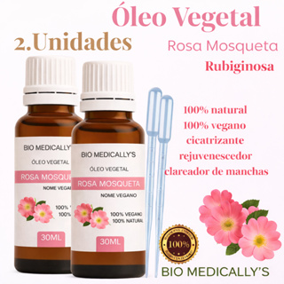 2.UNI Óleo Vegetal Rosa Mosqueta Rubiginosa 2X30ML + Pipeta Dosadora (4PEÇAS) em Oferta na Shopee