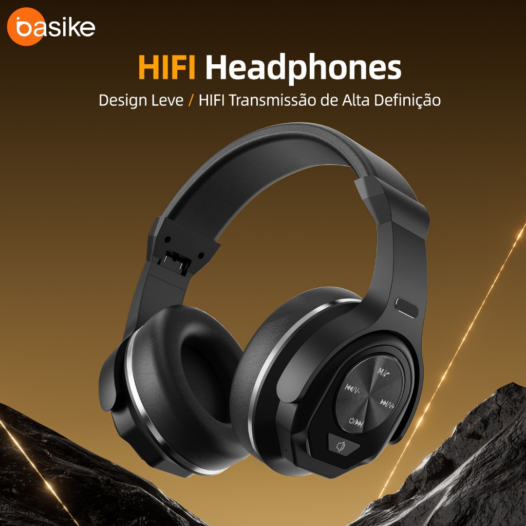 Basike Fones ouvido bluetooth sem fioAlto-falante viva-voz microfoneembutido graves potentes