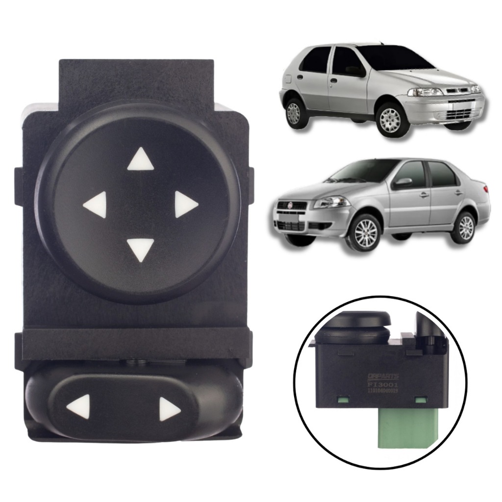 BOTÃO INTERRUPTOR RETROVISOR ELÉTRICO FIAT PALIO SIENA STRADA 2003/2011