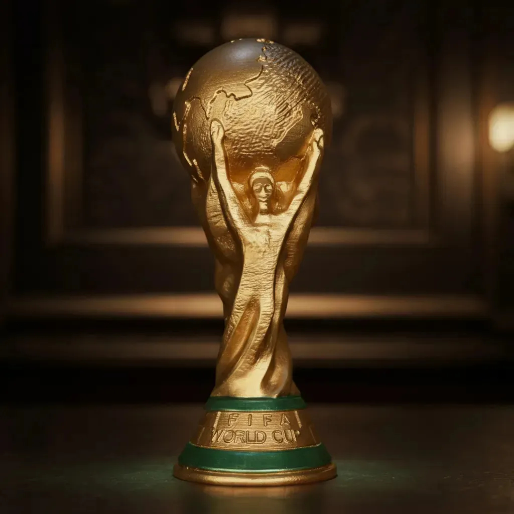 Réplica Taça Copa do Mundo 20 cm Resina Colecionável Troféu Decoração Futebol