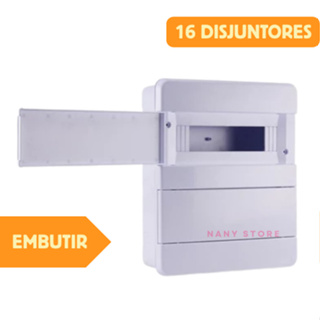 Quadro de Distribuição 16 Disjuntores  de Embutir Branco Force Line em Oferta na Shopee