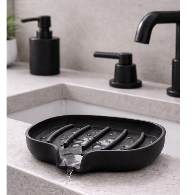 Kit Com 2 Saboneteira Moderna com Drenagem Design Minimalista para Banheiro e Cozinha Evita Acúmulo Drenagem Automática