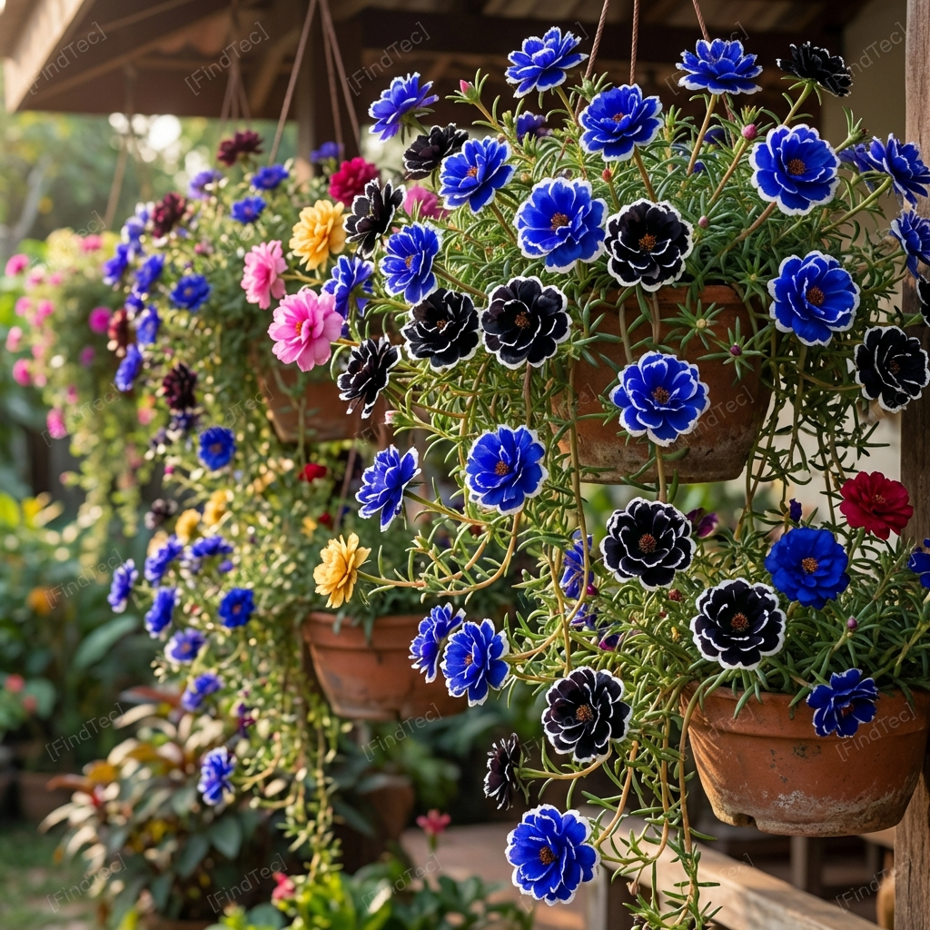 pacote Sementes de Portulaca Azul Sortida (Onze-Horas)