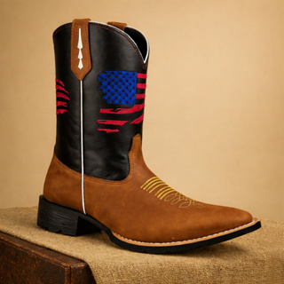 Bota  Botina Texana Country Bico Quadrado Masculina Couro Legítimo Promoção em Oferta na Shopee