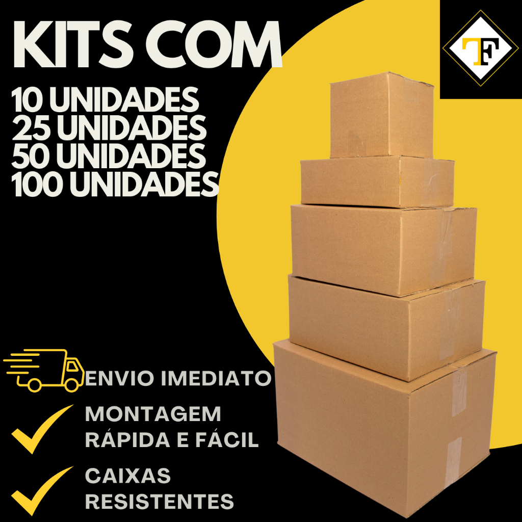 Kit Caixas de Papelão 15x15x15 em Atacado Resistentes e Econômicas para Envio PAC SEDEX em Oferta na Shopee
