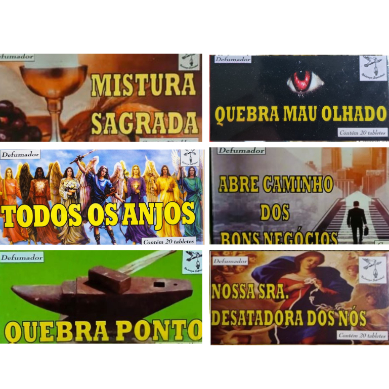 Kit com 06 caixas de Defumador_Incenso - Natureza Espiritual. São 120 tabletes para você usar. em Oferta na Shopee