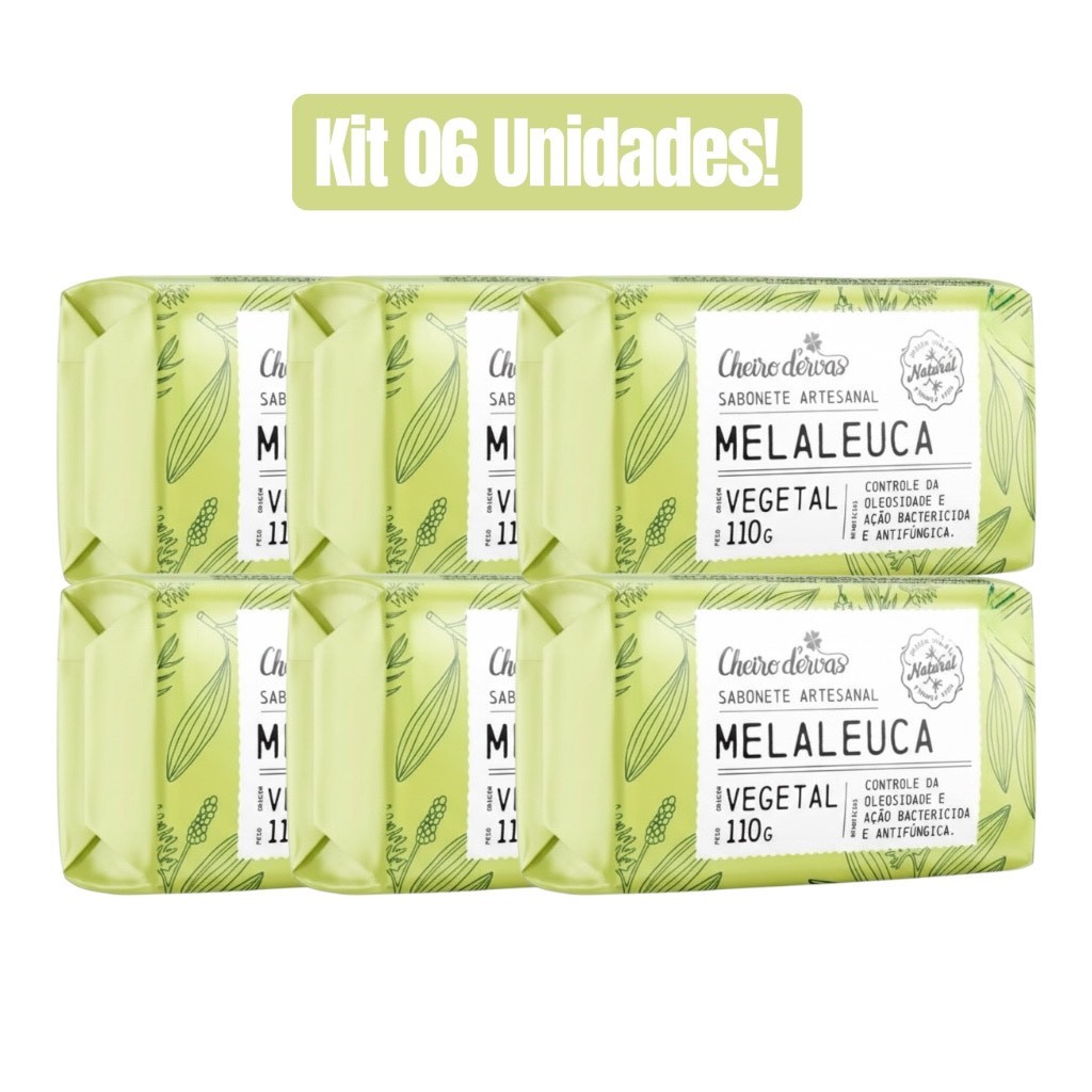 KIT 6 UNIDADES SABONETE MELALEUCA 110g CHEIRO D ERVAS