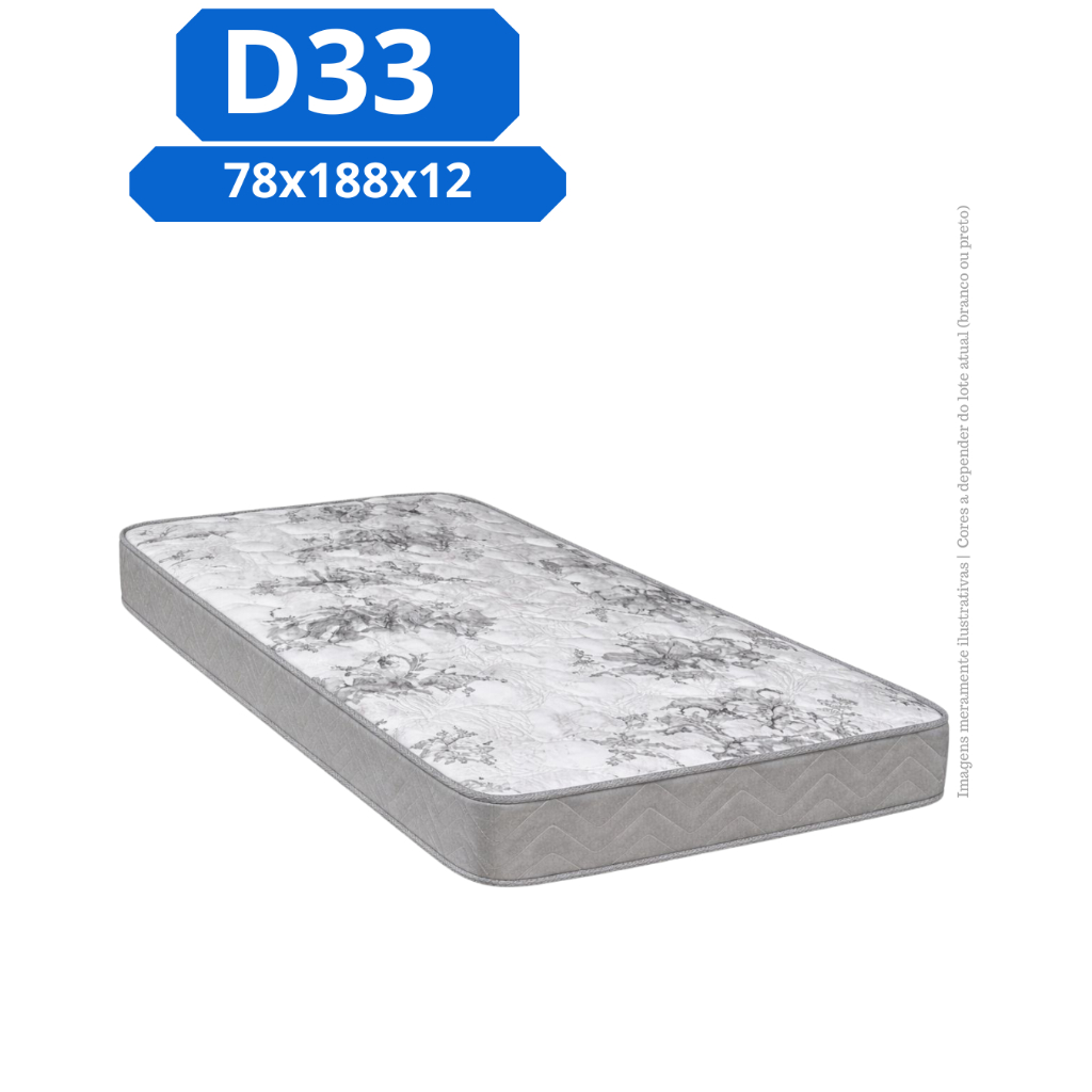 Colchão Espuma 100% D33 Qualidade Conforto Ortopedico Semi Solteiro 78x188x12 Firme Resistente Para VisitasBom Sono — imagem 2 de 2