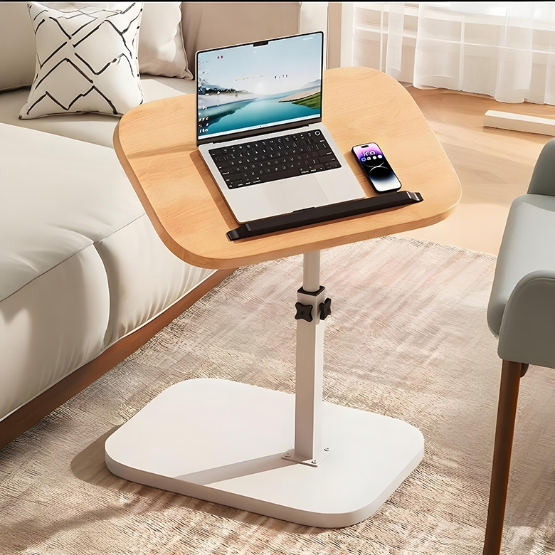 Mesa De Apoio Lateral Para Sofá Cama Notebook Portatil - Base de Ferro e MDF