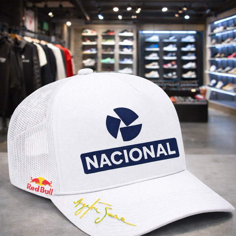 Boné Aba Curva Ajustável Nacional Ayrton Senna retrô F1 linha Premium Lançamento Promoção em Oferta na Shopee