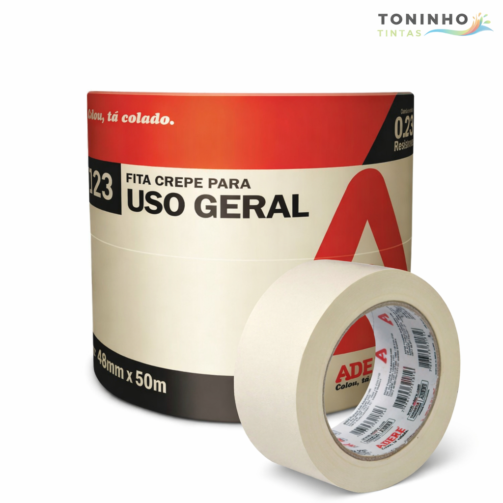 Fita Crepe Adere Uso Geral 48mm X 50m Pintura Proteção Uso Geral
