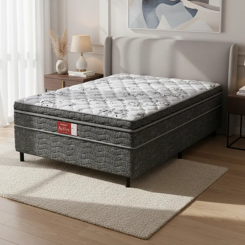 Cama Box Conjugada Probel Espuma D28 Ortopédico Unique Active Casal 138cm