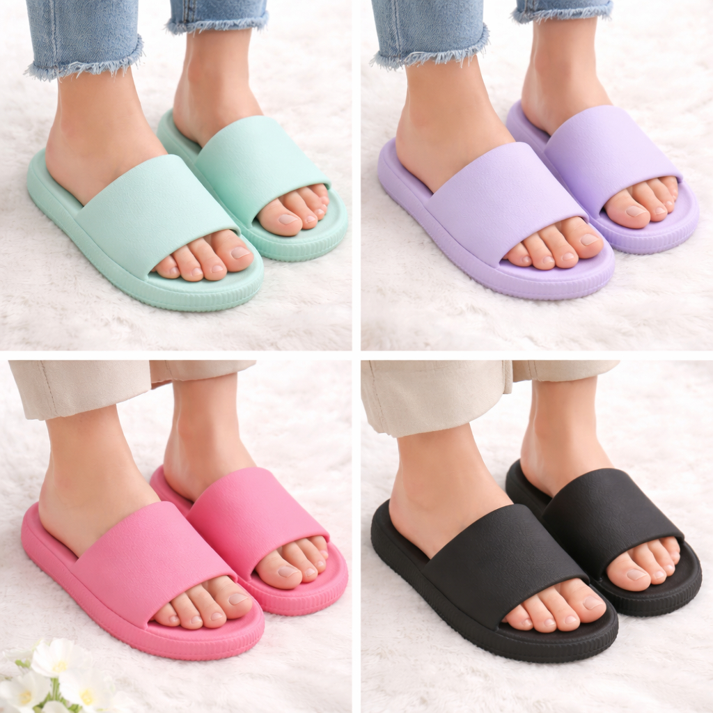Kit 4 Pares Chinelo Nuvem Unissex Confortável Macio Ortopédico Chinelo Slide Antiderrapante