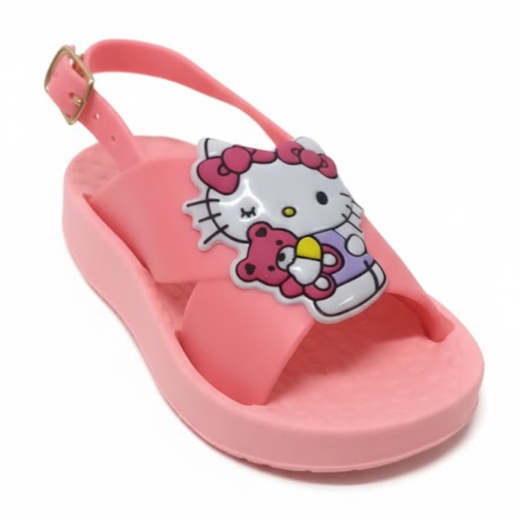 Sandália Infantil Hello Kitty Menina Confortável Leve Antiderrapante Estampado Personagem
