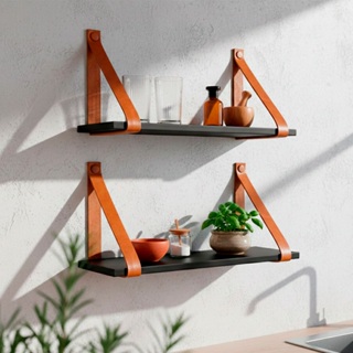 Kit 2 Prateleira de Madeira Prateleira Suspensa Com Alça  Para Cozinha Prateleira Decorativa em Oferta na Shopee