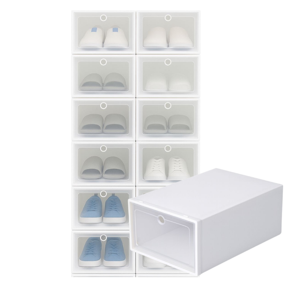 Kit Caixa Organizadora de Tênis Empilhável Transparente Organizador de Sapatos