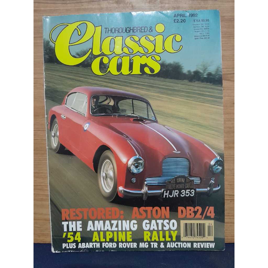 REVISTA THOROUGHBRED & CLASSIC CARS – APRIL 1992 / PUBLICAÇÃO INGLESA ESPECIALIZADA EM AUTOMÓVEIS CLÁSSICOS E COLECIONÁV