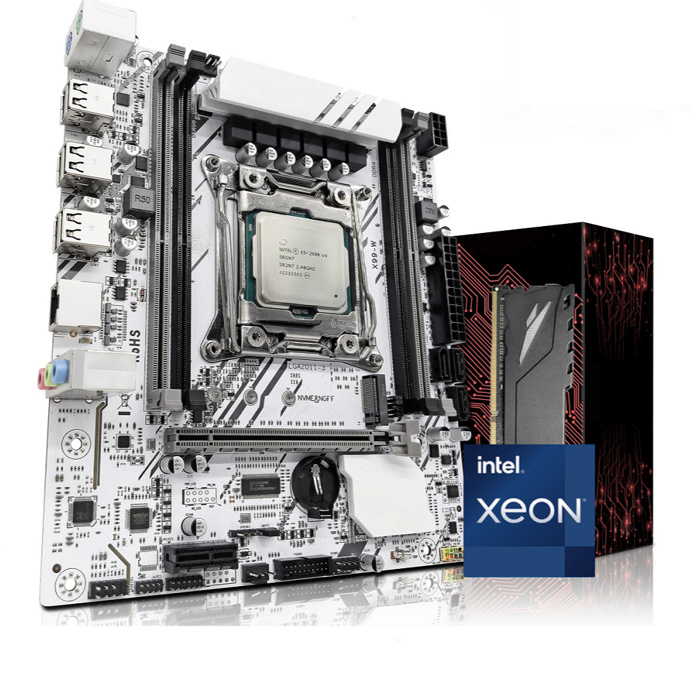 Kit Placa Mãe Zsus com TPM 2.0 Processador Intel Xeon 2680v4 16gb ddr4 2666 Mhz