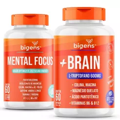 Kit Foco e Memória +Brain + Mental Focus | Suplemento para Concentração