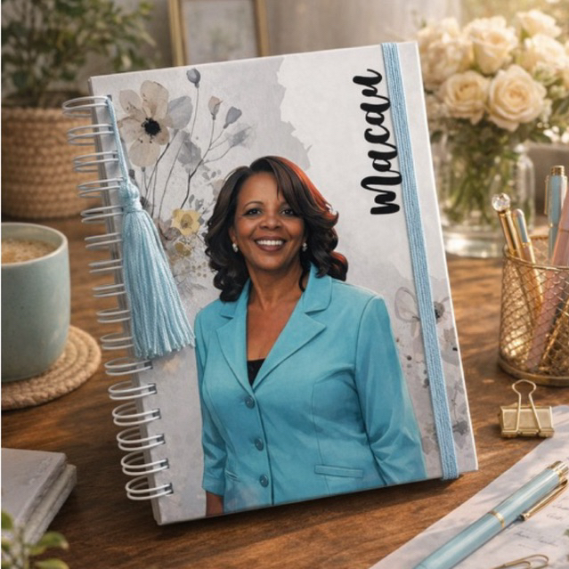 Agenda capa dura A5 personalizado com IA | Caderno personalizado com IA | Tamanho A5 (15,…