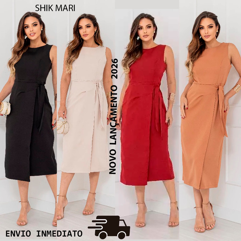 Vestido Feminino Alfaiataria Elegante luxo com Amarração confortável  mais desejado do veraõ 2026 em Oferta na Shopee
