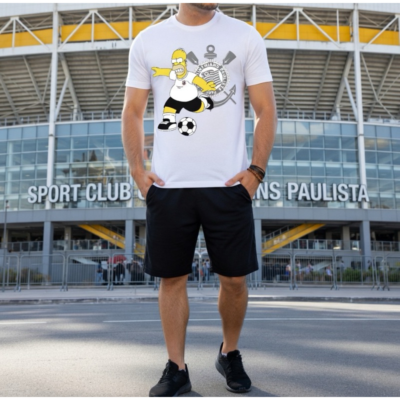Camiseta de time Homer Corinthians Regata Blusa Moleton