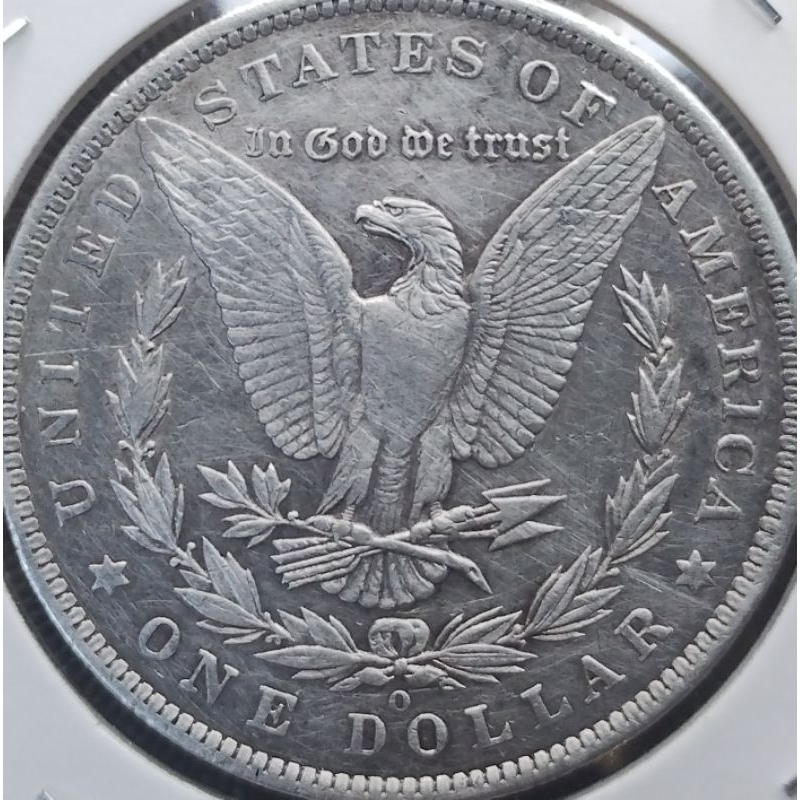 Moeda De PRATA Morgan Dollar 1885-O 26,73g Detalhes Incríveis Fios De Cabelo Nítidos ,hairlines (antigo dono limpou).