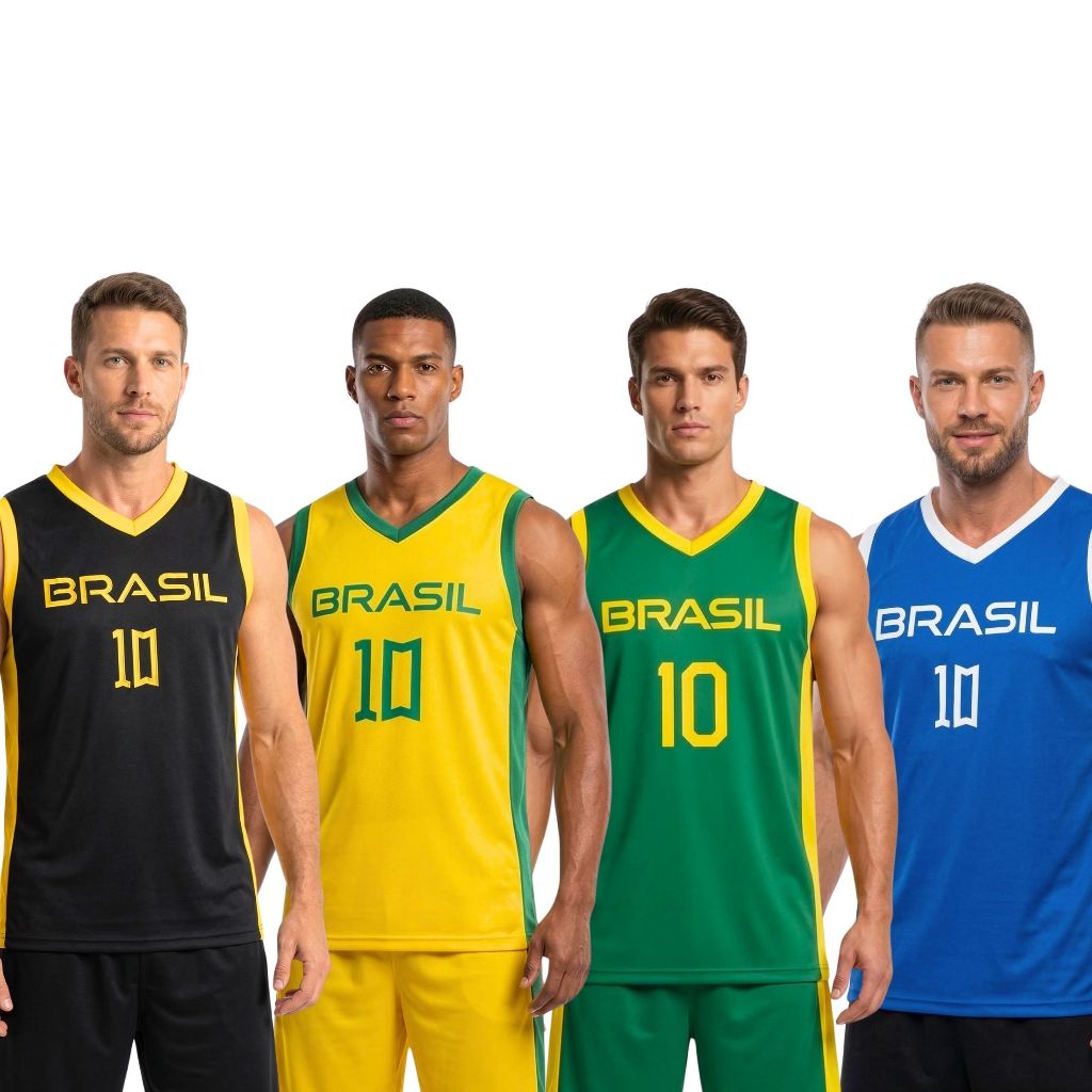 Kit Regatas Masculina Brasil Academia Treino Fitness Esportiva Leve Respirável Confortável Secagem Rápida