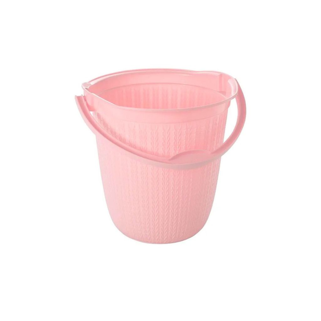 Balde Trama Rosa 8 Litros Multiuso para Limpeza, Lavanderia e Organização