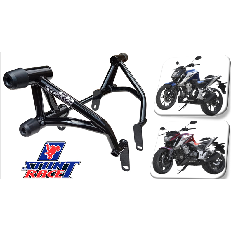Street Cage Protetor Motor Carter Carenagem Stunt Race CB 300F Twister 2023 a 2027 Ponteira Nylon