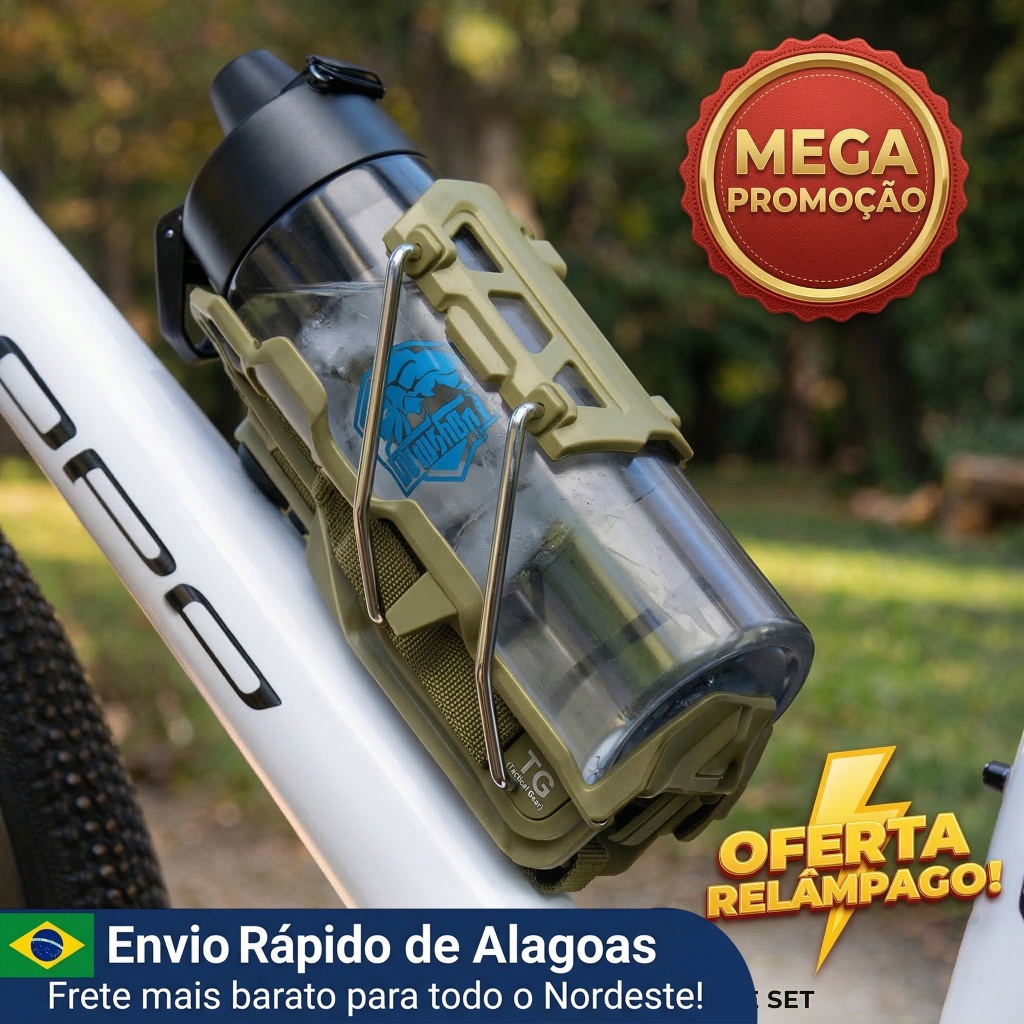 Suporte Porta Copo Garrafa 360 Universal Bike Moto Carrinho de Bebê Ajustável Premium - Antivibração