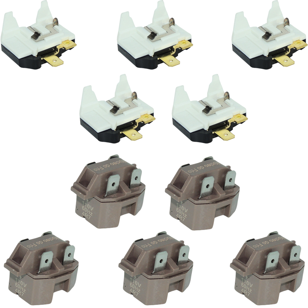 05 KITS - RELE PTC 4 TERMINAIS 4.7OHM + PROTETOR TÉRMICO 1/4 10A - PARA GELADEIRA FREEZER CERVEJEIRA BALCÃO FRIGORÍFICO