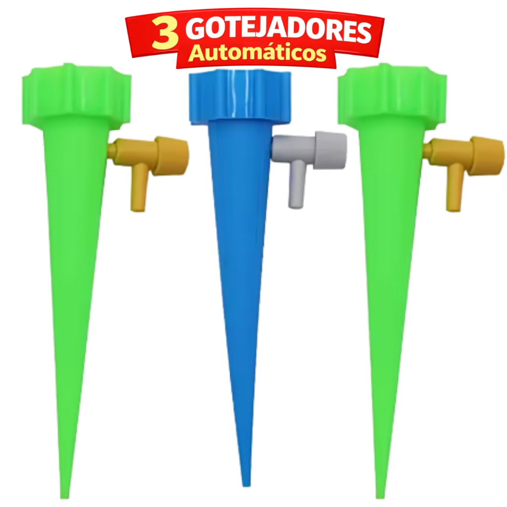 Kit Com 3 Gotejador Irrigador Acoplável Em Garrafa Pet Jardim Dosador Vaso Em Garrafa