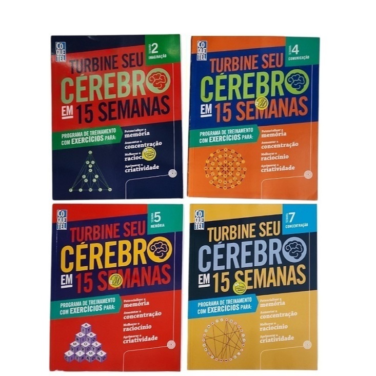 Kit C/4 Livros Turbine Seu Cerebro em 15 Semanas  - Coquetel em Oferta na Shopee