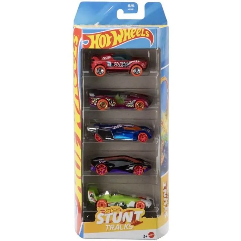 Hot Wheels Kit Com 5 Carrinhos - JBJ83 Stunt Tracks - Mattel promoção