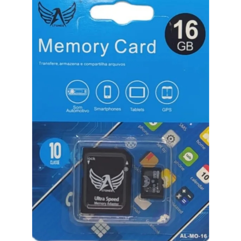Cartão Memória 16 Gb Micro Sd Classe 10 Celular Câmeras Celular