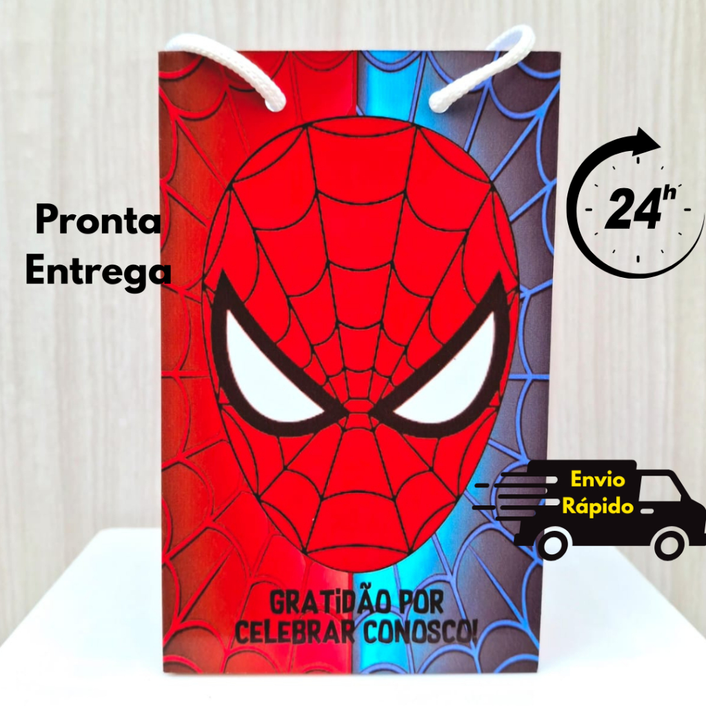 Kit Sacolinha P Surpresa Personalizada  Homem Aranha Pronta Entrega Lembrancinha  PEGUE E MONTE