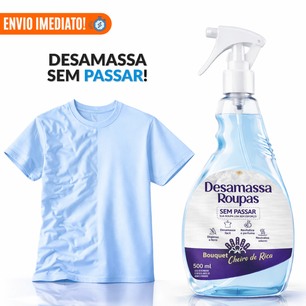 Desamassa Fácil Provita 500ml Passa Roupa S/ Ferro Tira Amassado Odor Perfume Bouquet Cheiro de Rica em Oferta na Shopee