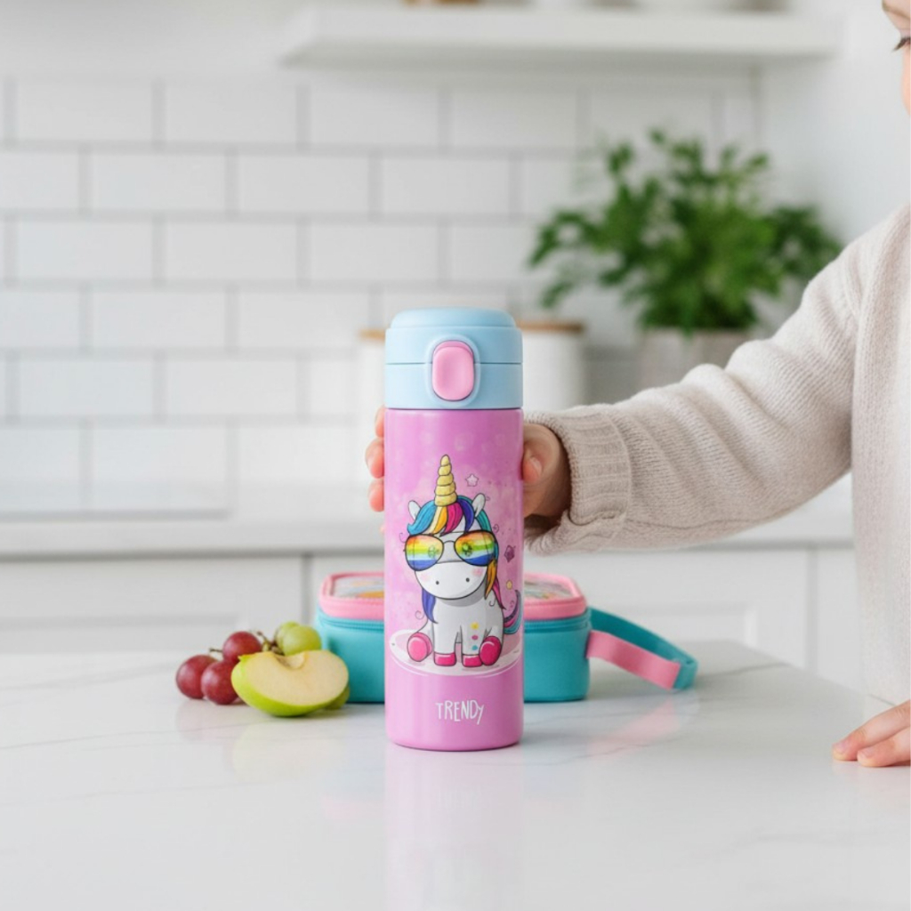 Garrafinha Térmica Infantil 380ml de Unicórnio