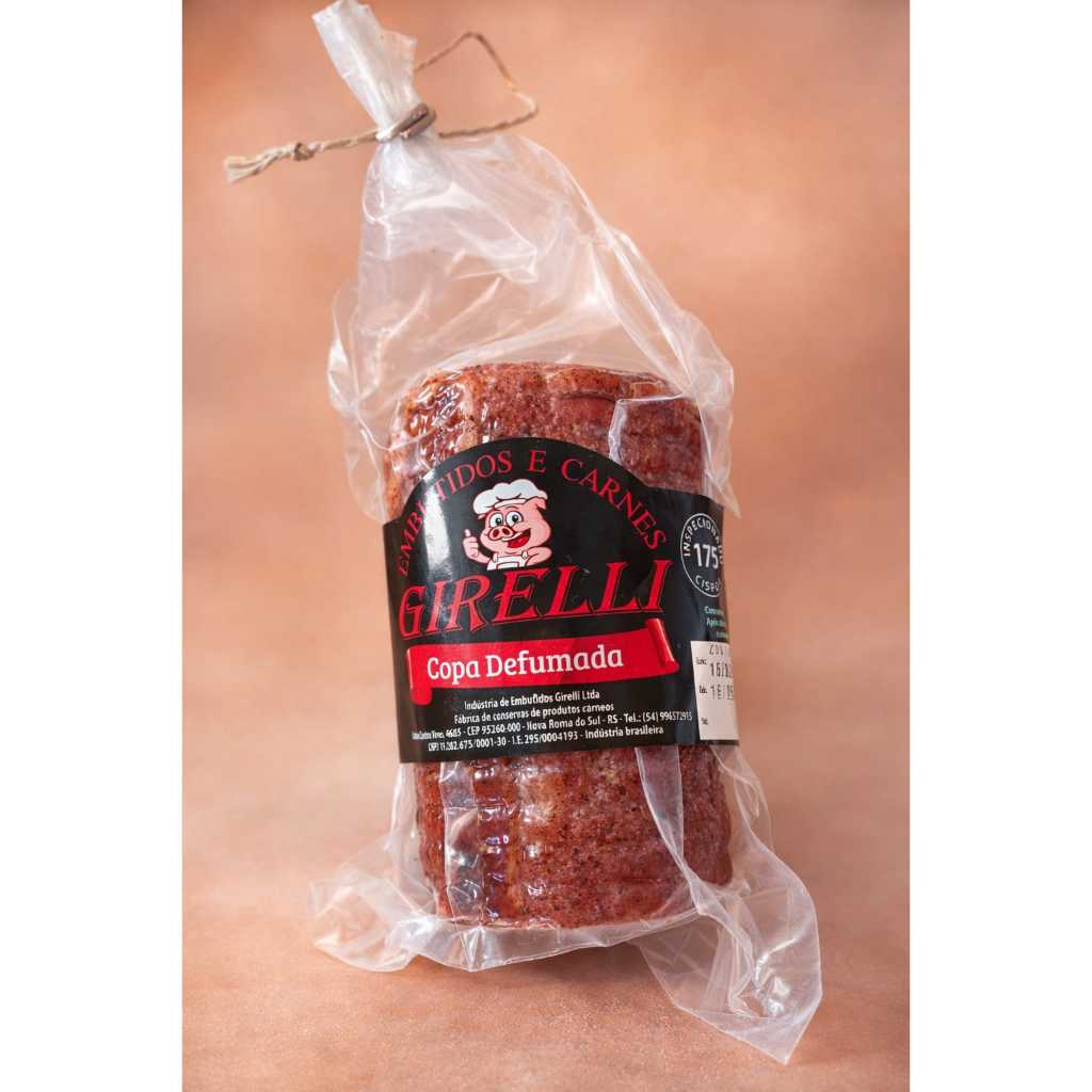 Copa Suína Embalada a vácuo da Serra Gaúcha - aproximadamente 315g Produto Colonial.