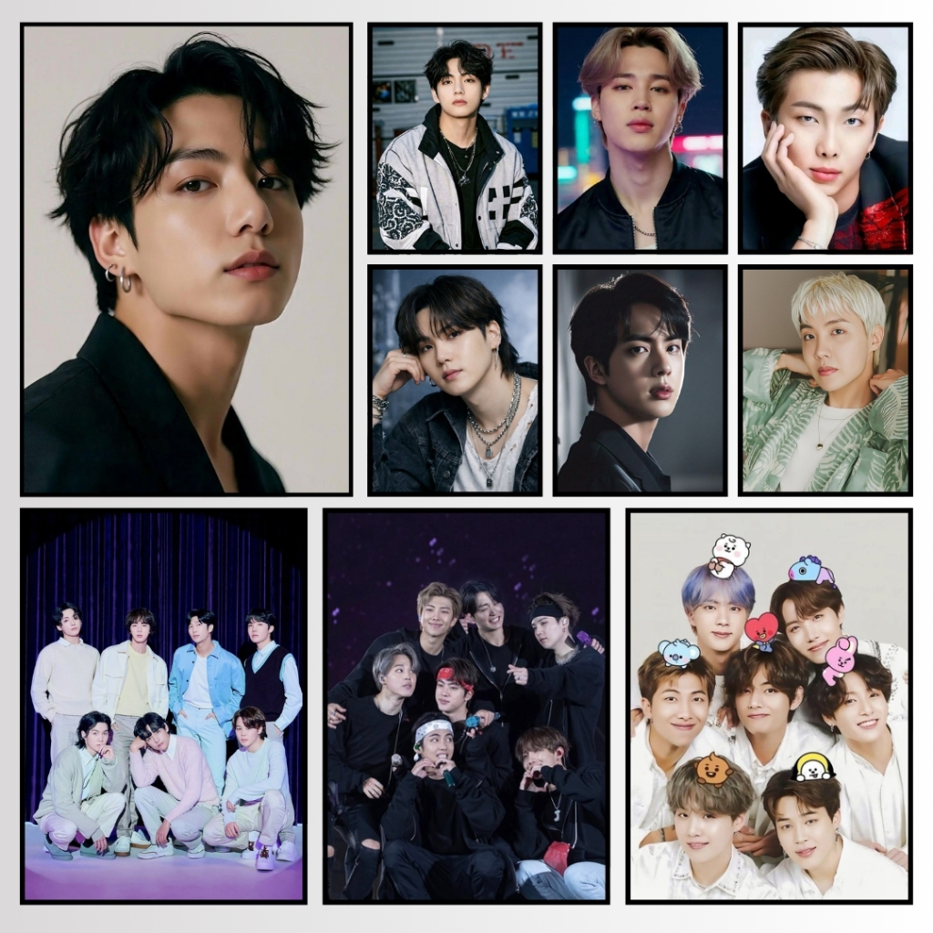 Poster ADESIVO ou Quadrinho Decorativo 20x30 Kpop Grupo Coreano BTS Boy Group Quadro Plaquinha MDF